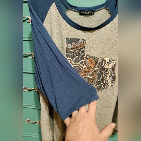 Living Doll brand, Texas raglan 3/4 sleeve tshirt - Picture 4 of 4